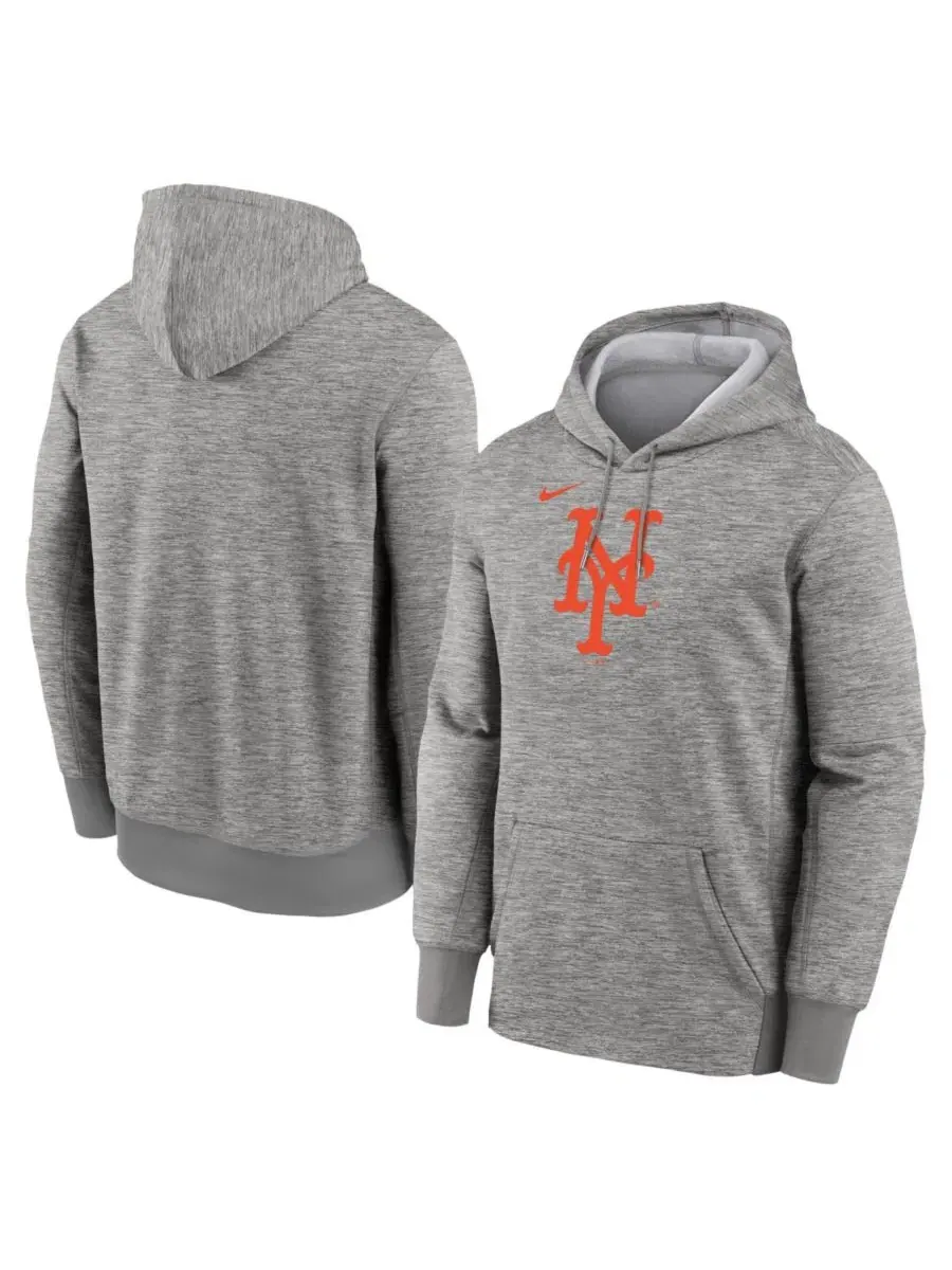 Худи с капюшоном Nike Therma с принтом New York Mets — изображение 1 из 3, серый