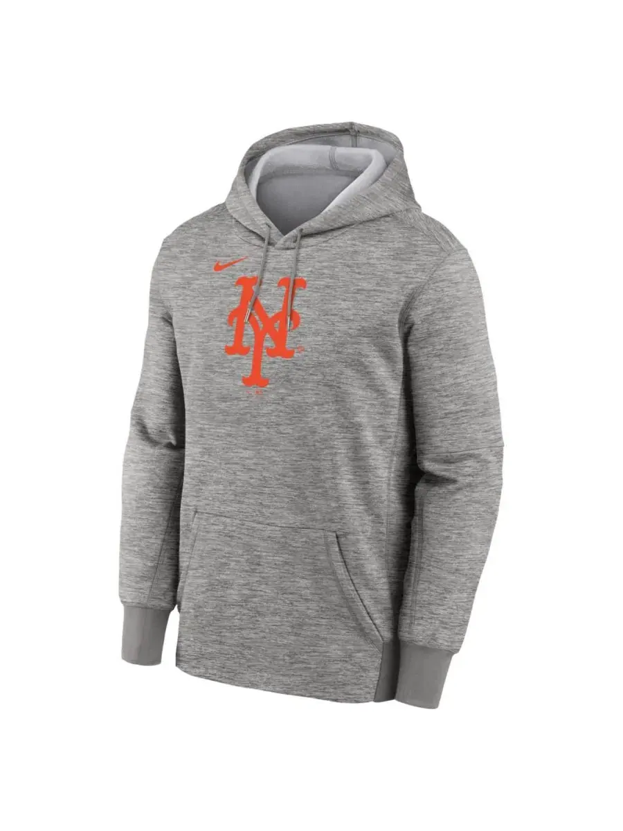 Худи с капюшоном Nike Therma с принтом New York Mets — изображение 2 из 3, серый