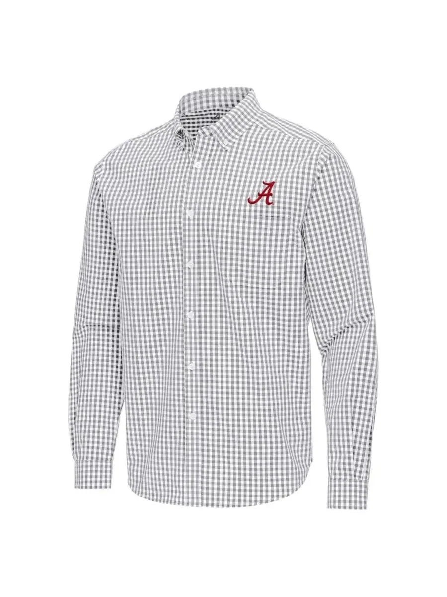 Рубашка Ellis Woven Button-Down с длинным рукавом Antigua — изображение 2 из 3, серый