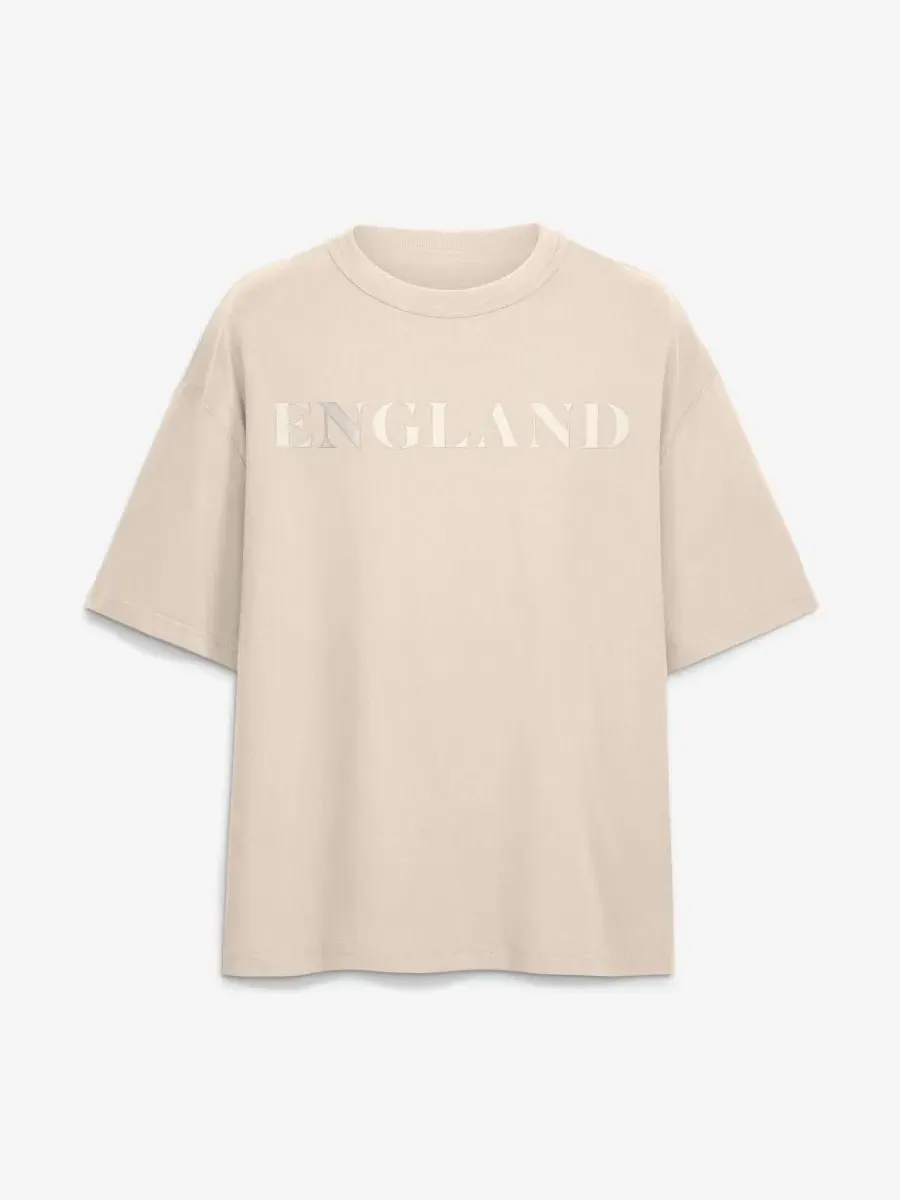 Футболка оверсайз с принтом England National Team Fanatics — изображение 1 из 2, бежевый