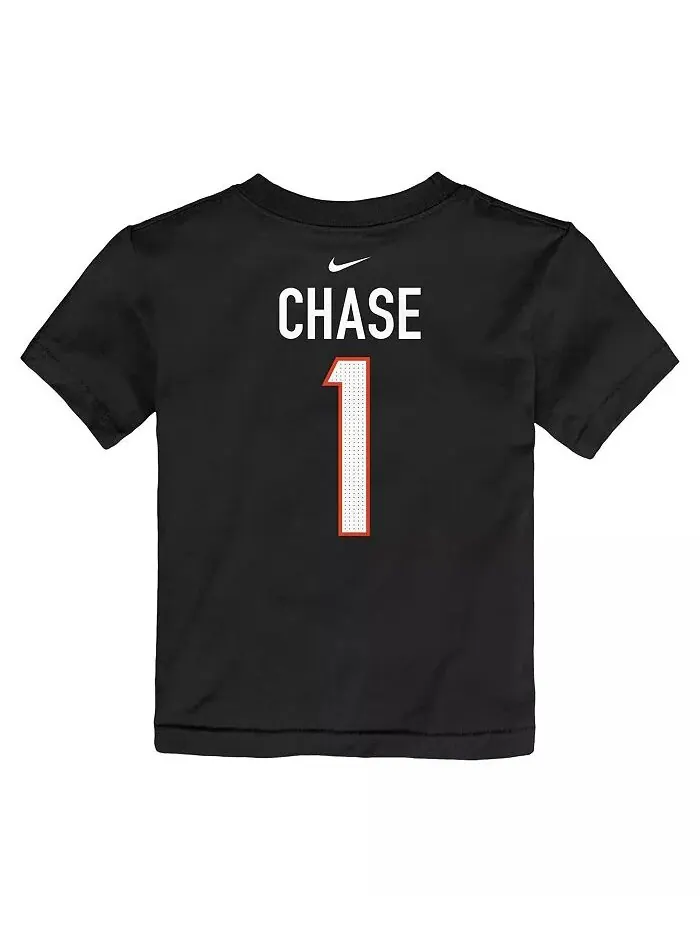 Футболка Ja'Marr Chase Black Cincinnati Bengals с именем и номером игрока для мальчиков и девочек — изображение 2 из 3