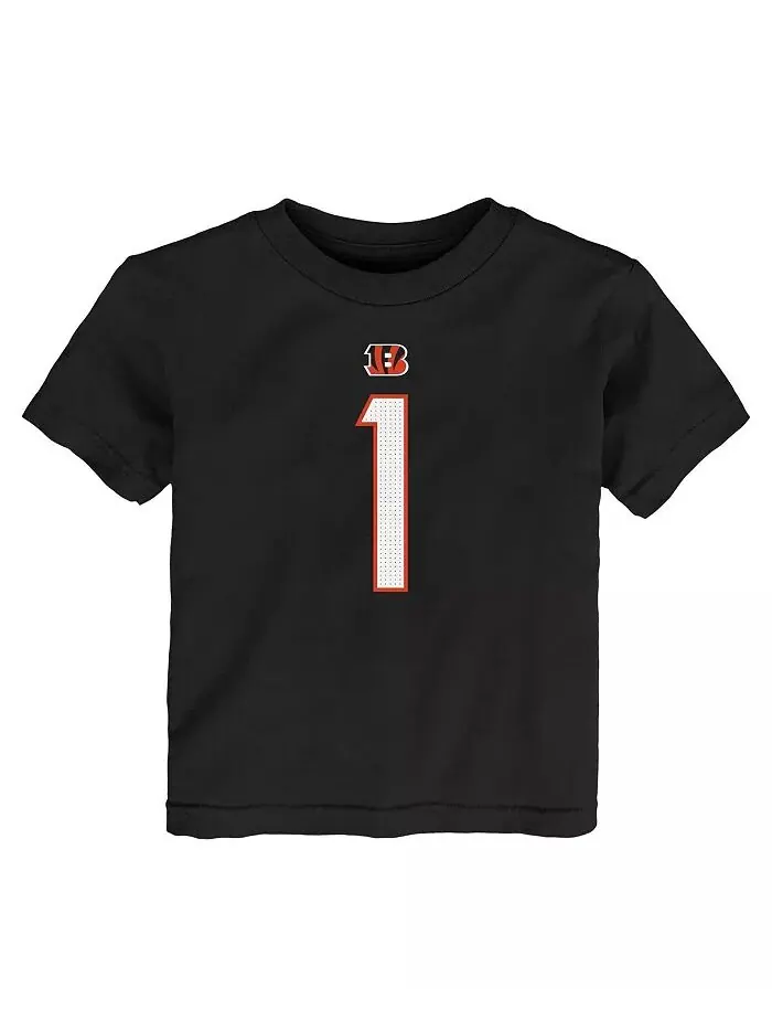 Футболка Ja'Marr Chase Black Cincinnati Bengals с именем и номером игрока для мальчиков и девочек — изображение 3 из 3