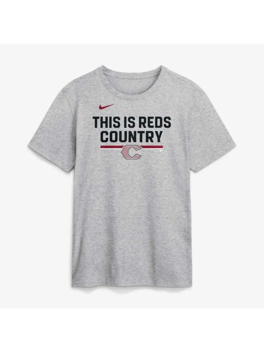 Футболка с принтом Cincinnati Reds City Connect Stacked Team Phrase Nike — изображение 1 из 2, серый