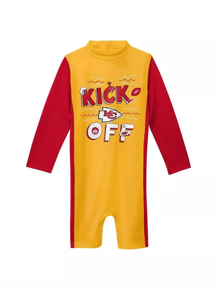 Гидрокостюм Kansas City Chiefs Wave Runner с длинным рукавом для мальчиков и девочек Outerstuff — изображение 1 из 1
