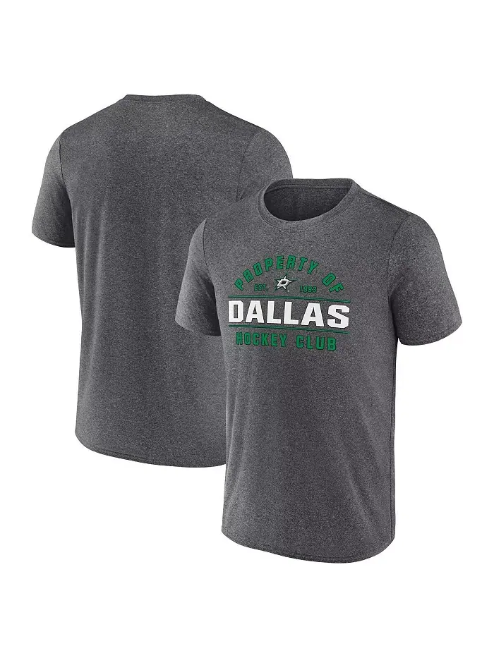 Мужская футболка Heather Charcoal Dallas Stars Property of Fanatics — изображение 1 из 3