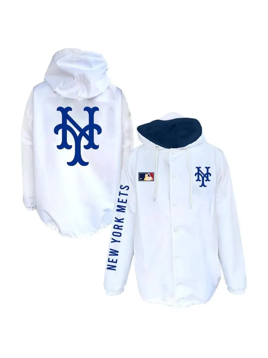 Куртка-худи на кнопках New York Mets Mitchell & Ness — изображение 1 из 3, белый