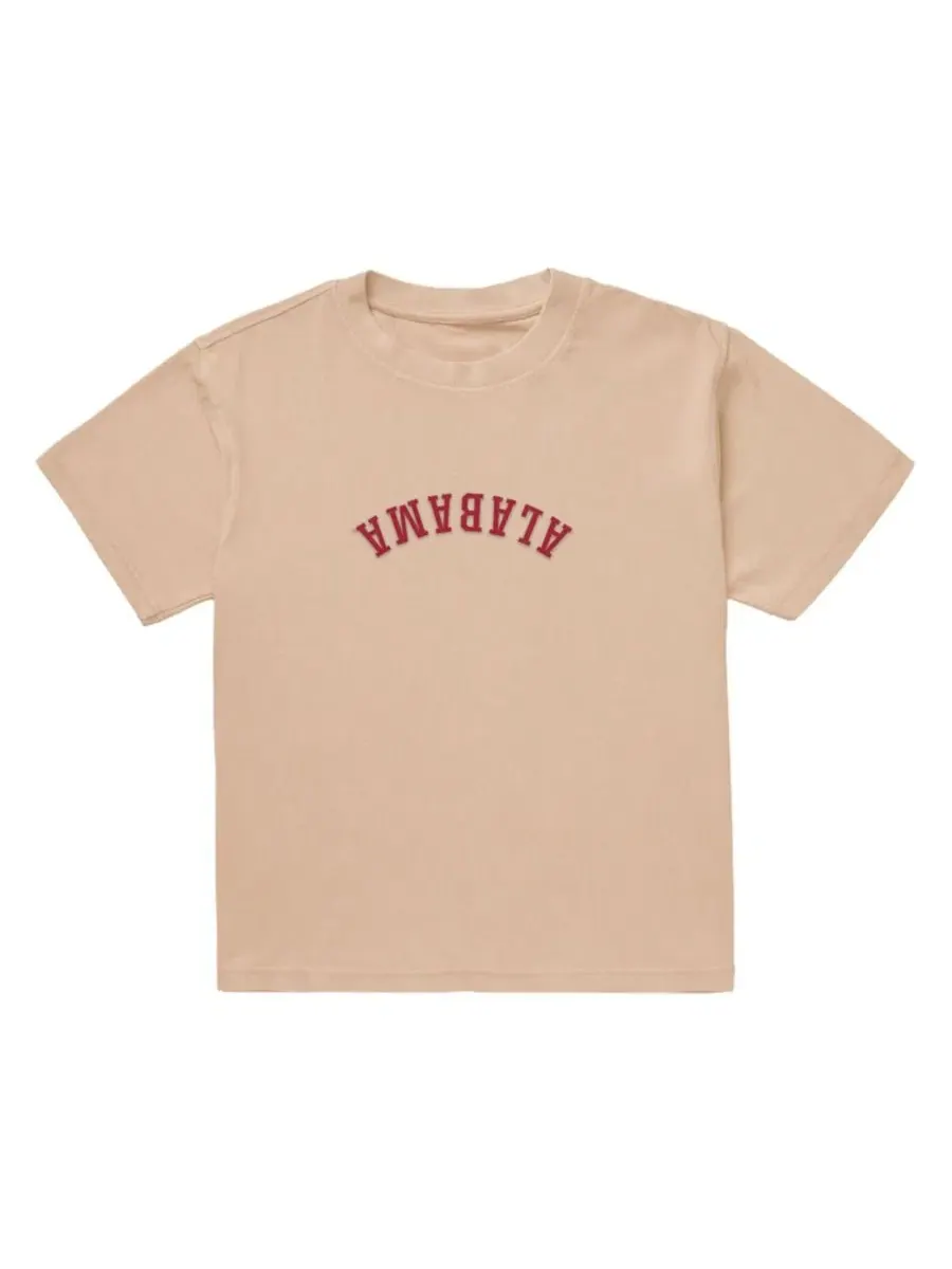 Футболка с вышивкой Upside Down Embroidered Vintage Heavyweight Uscape Apparel — изображение 2 из 2, бежевый