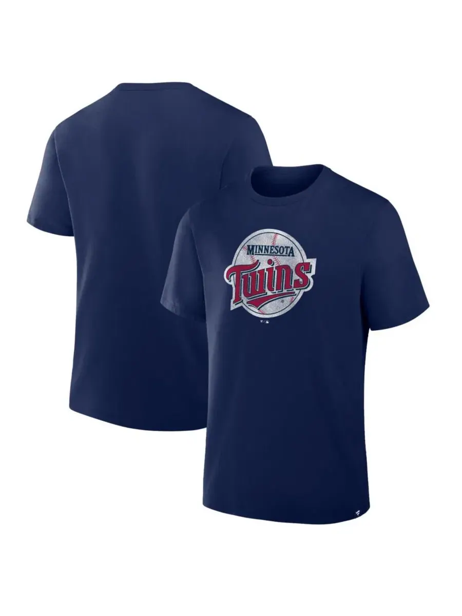 Футболка с винтажным логотипом Minnesota Twins Fanatics — изображение 1 из 3, темно-синий