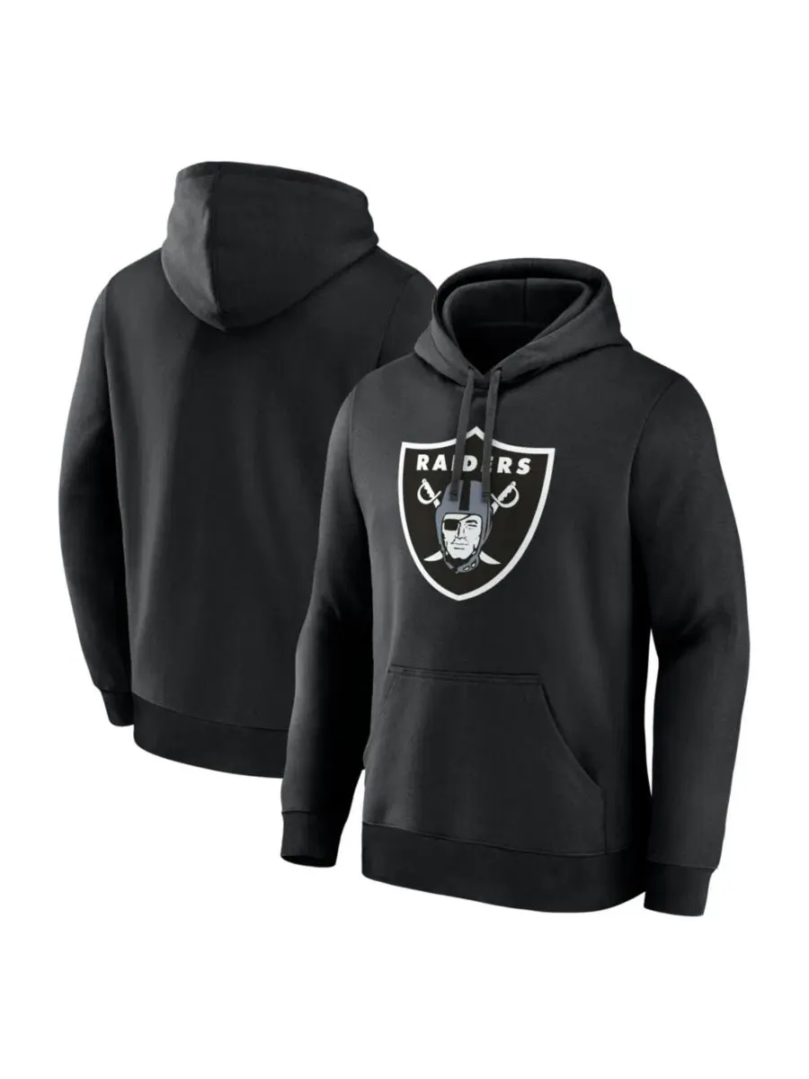 Худи с капюшоном с принтом Las Vegas Raiders Primary Logo Logo Athletic — изображение 1 из 3, черный
