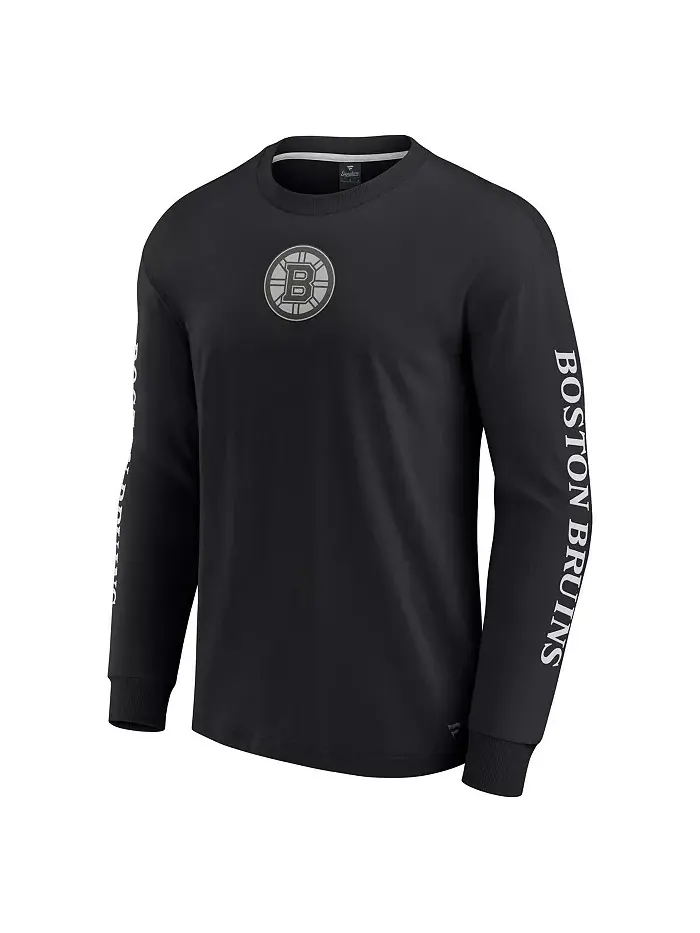 Мужская черная футболка с длинным рукавом Boston Bruins Elements Strive Fanatics — изображение 3 из 3