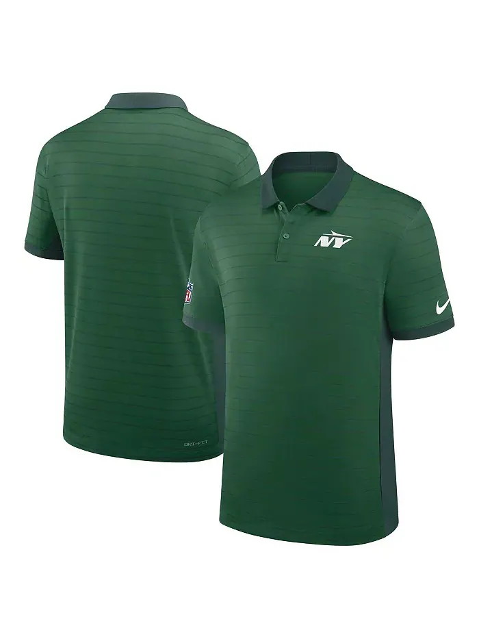Мужская зеленая полосатая поло New York Jets Sideline Victory Performance Nike — изображение 1 из 3