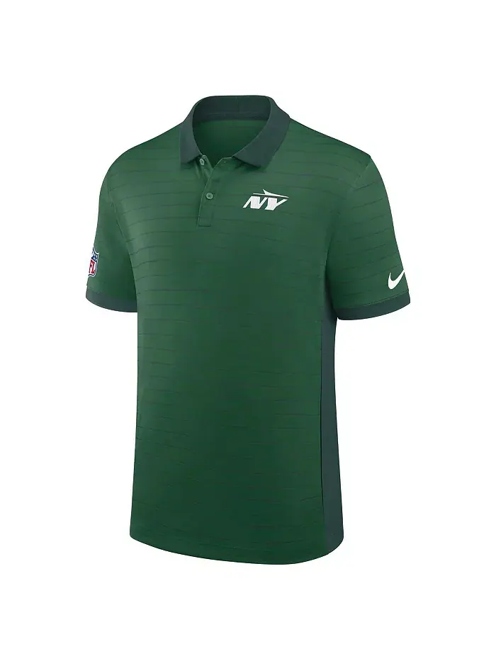 Мужская зеленая полосатая поло New York Jets Sideline Victory Performance Nike — изображение 2 из 3
