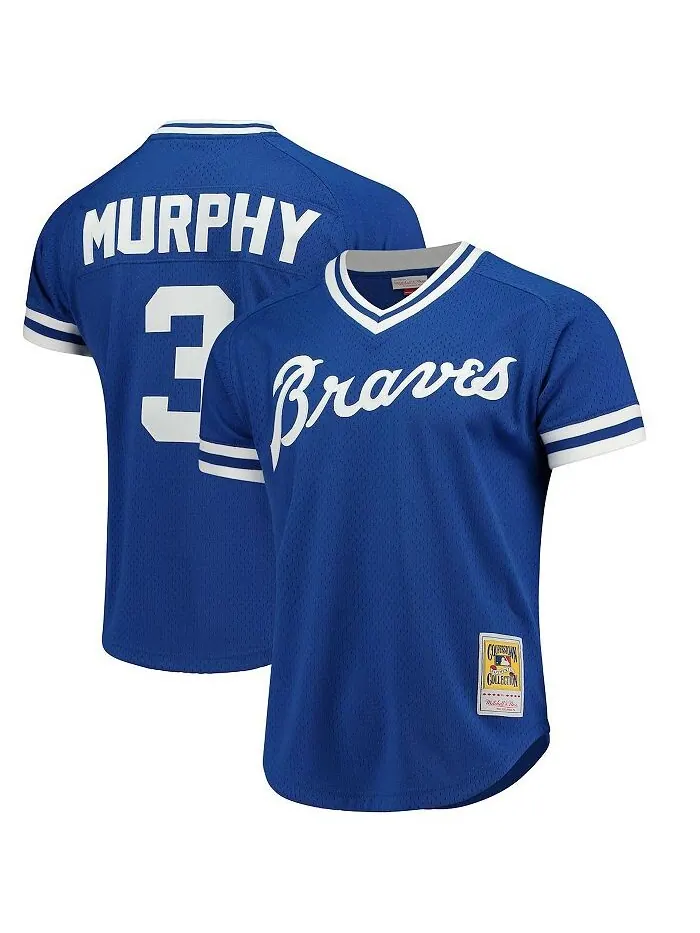 Мужская сетчатая тренировочная майка для ватина Dale Murphy Royal Atlanta Braves Cooperstown — изображение 1 из 4