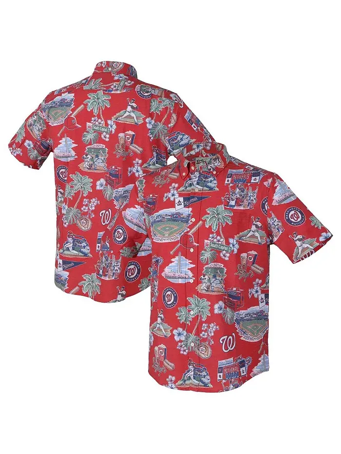 Мужская красная рубашка Washington Nationals Scenic Tri-Blend на пуговицах Reyn Spooner — изображение 1 из 3