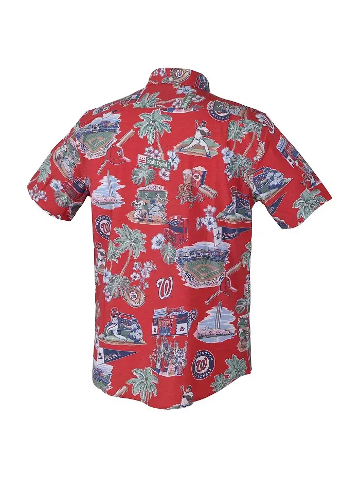 Мужская красная рубашка Washington Nationals Scenic Tri-Blend на пуговицах Reyn Spooner — изображение 3 из 3