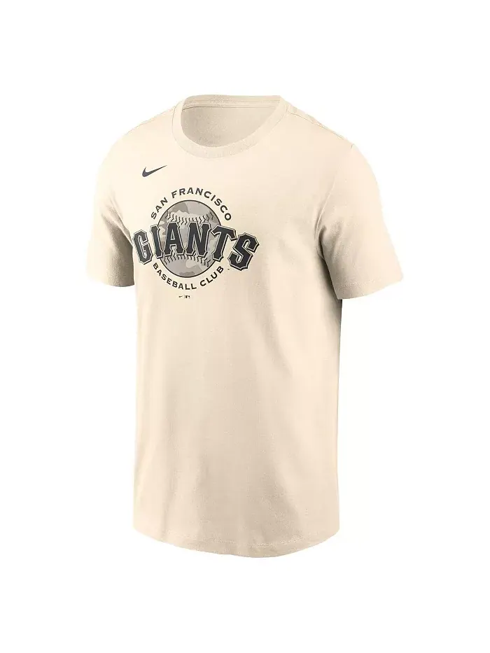 Мужская футболка San Francisco Giants с камуфляжным логотипом, кремовая Nike — изображение 2 из 3