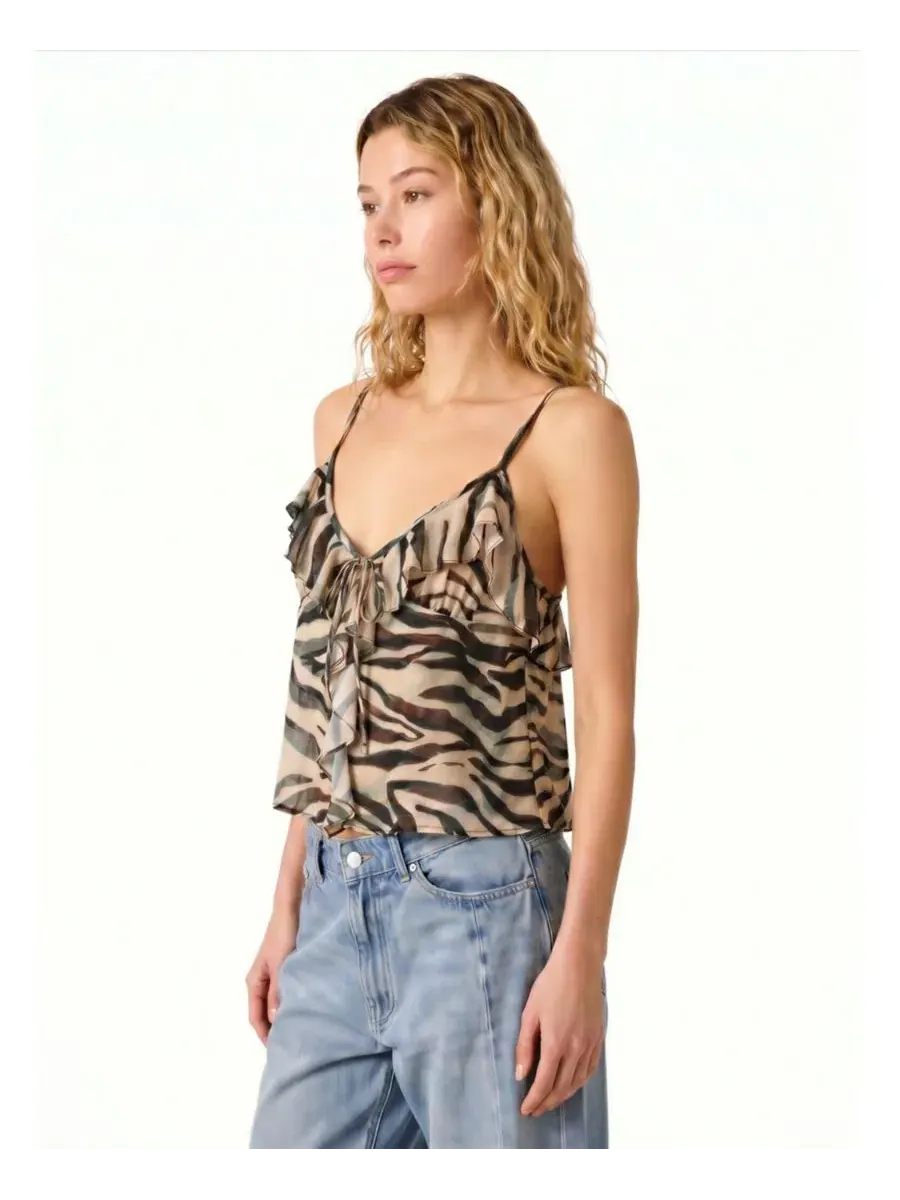Топ без рукавов с принтом Zebra Steve Madden, Caramel Zebra — изображение 5 из 5