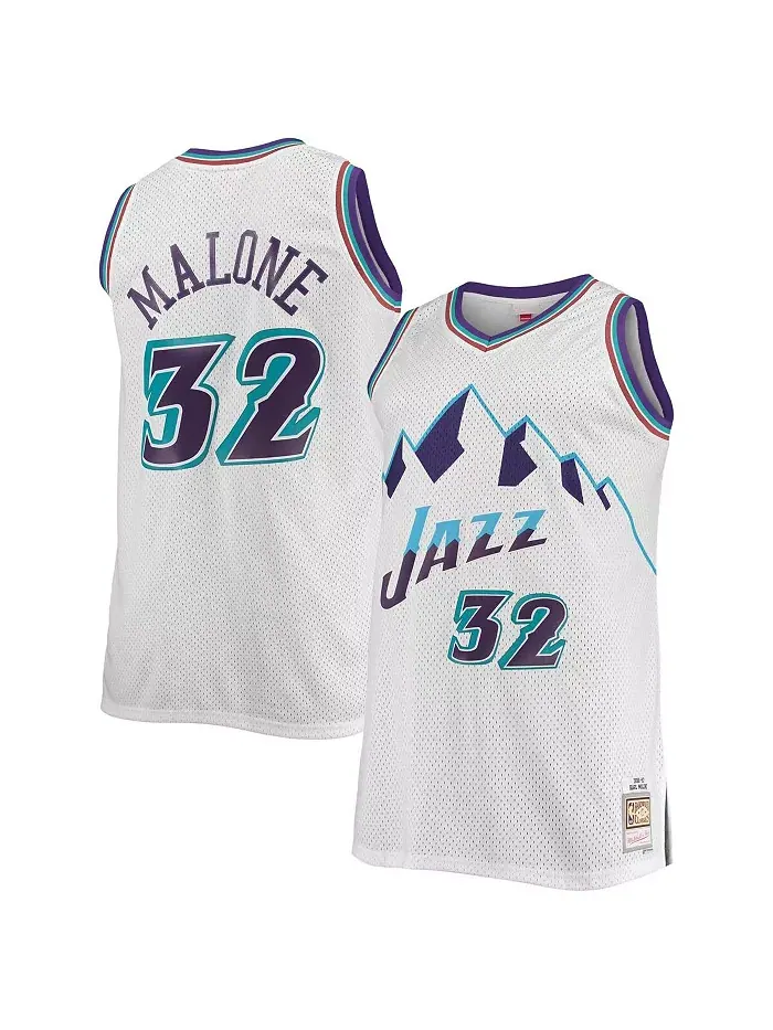 Мужская майка Karl Malone White Utah Jazz Big and Tall Hardwood Classics Mitchell & Ness — изображение 1 из 1