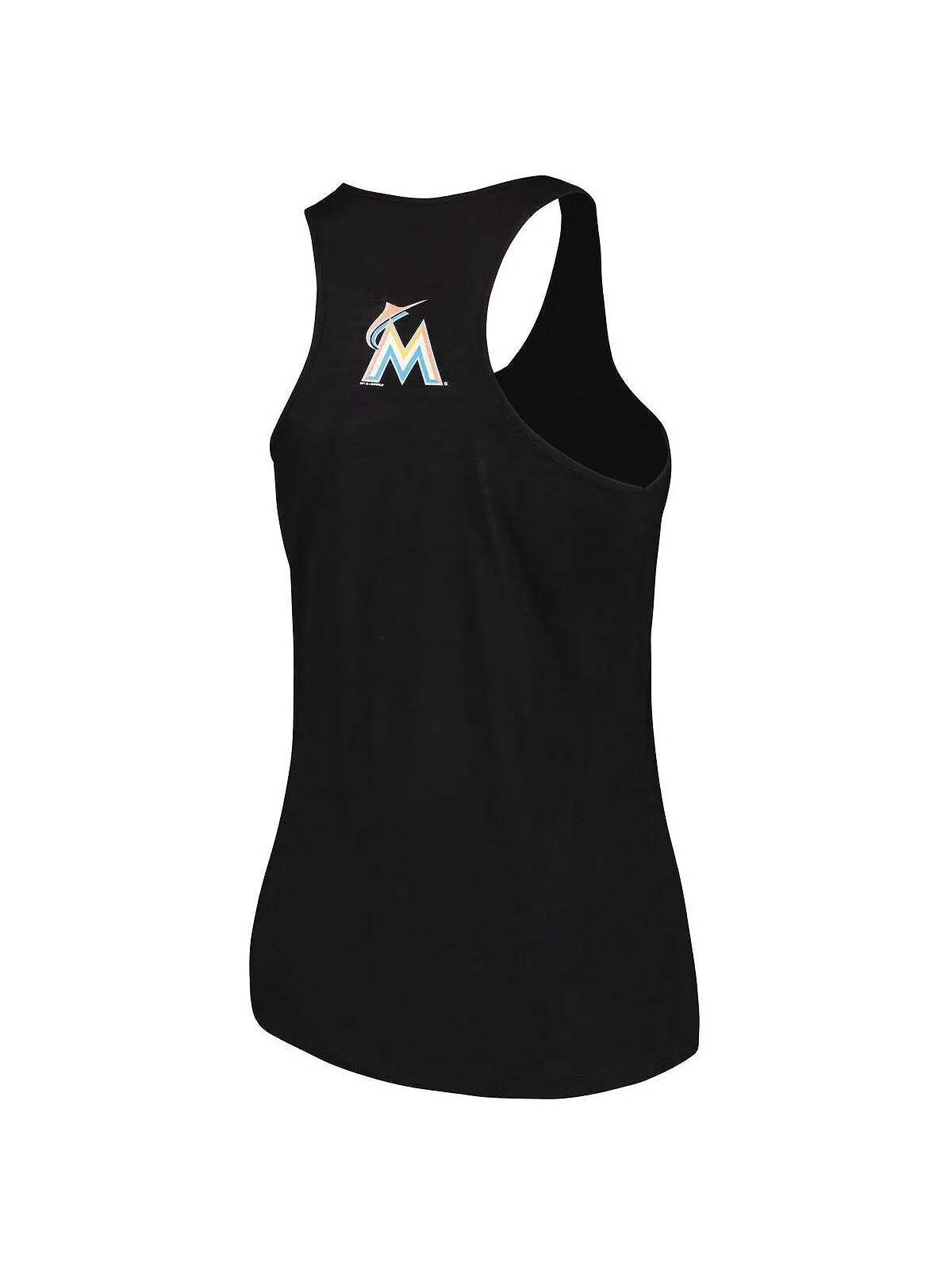 Женская черная майка Miami Marlins Swing for the Fences Racerback Plus Size Soft As A Grape — изображение 2 из 3, черный