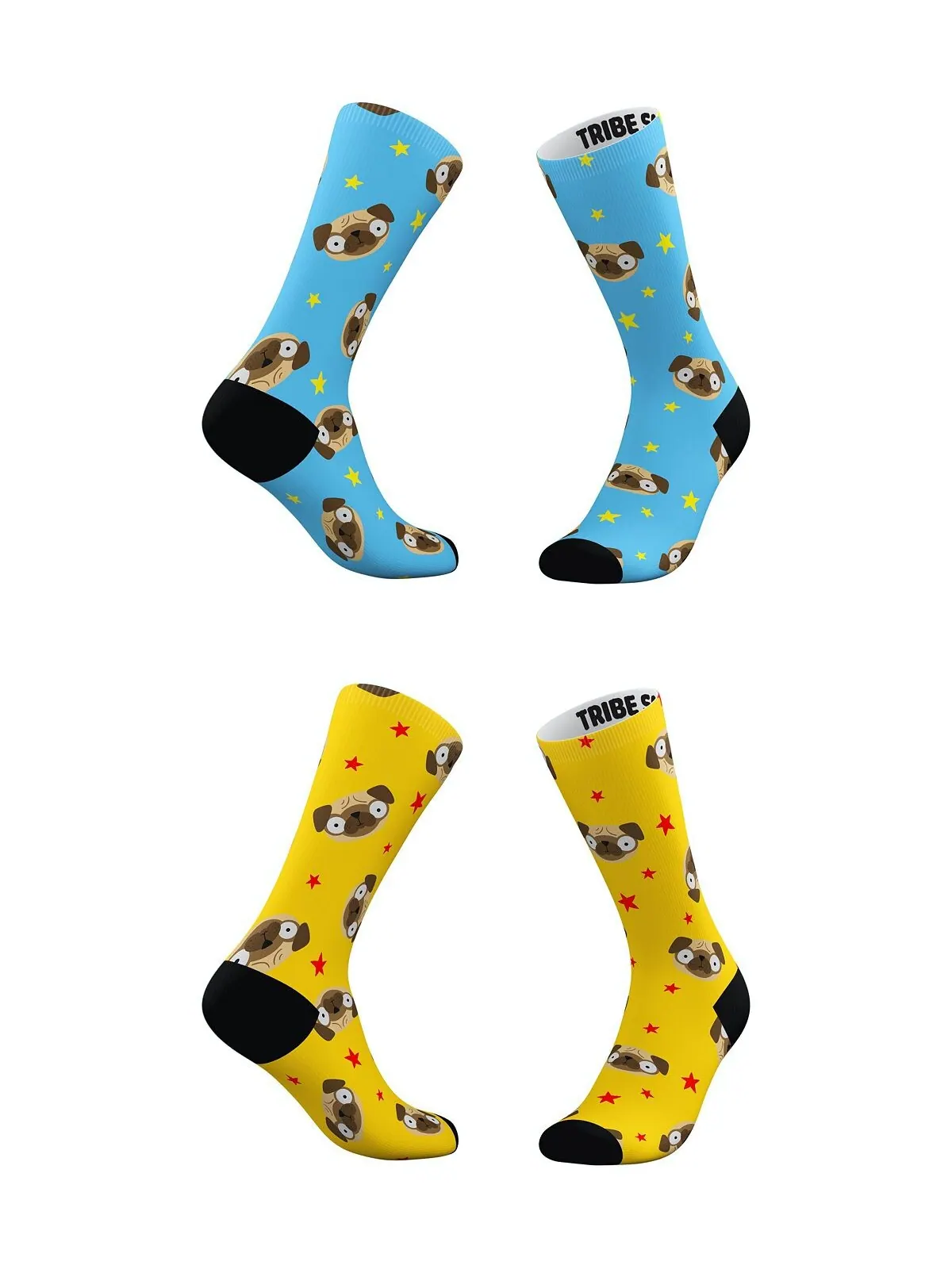Мужские и женские носки Pugmoji, набор из 2 шт. Tribe Socks — без цвета