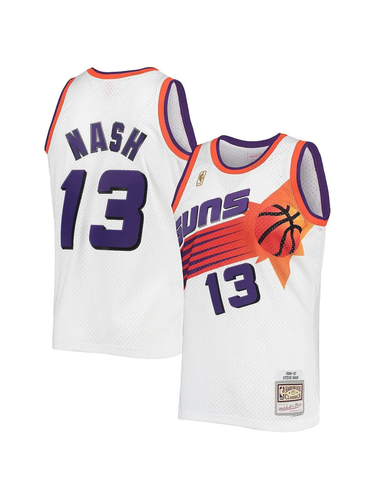 Мужская джерси Swingman White Phoenix Suns 1996–1997 годов Стива Нэша из натуральной древесины — изображение 1 из 3, белый