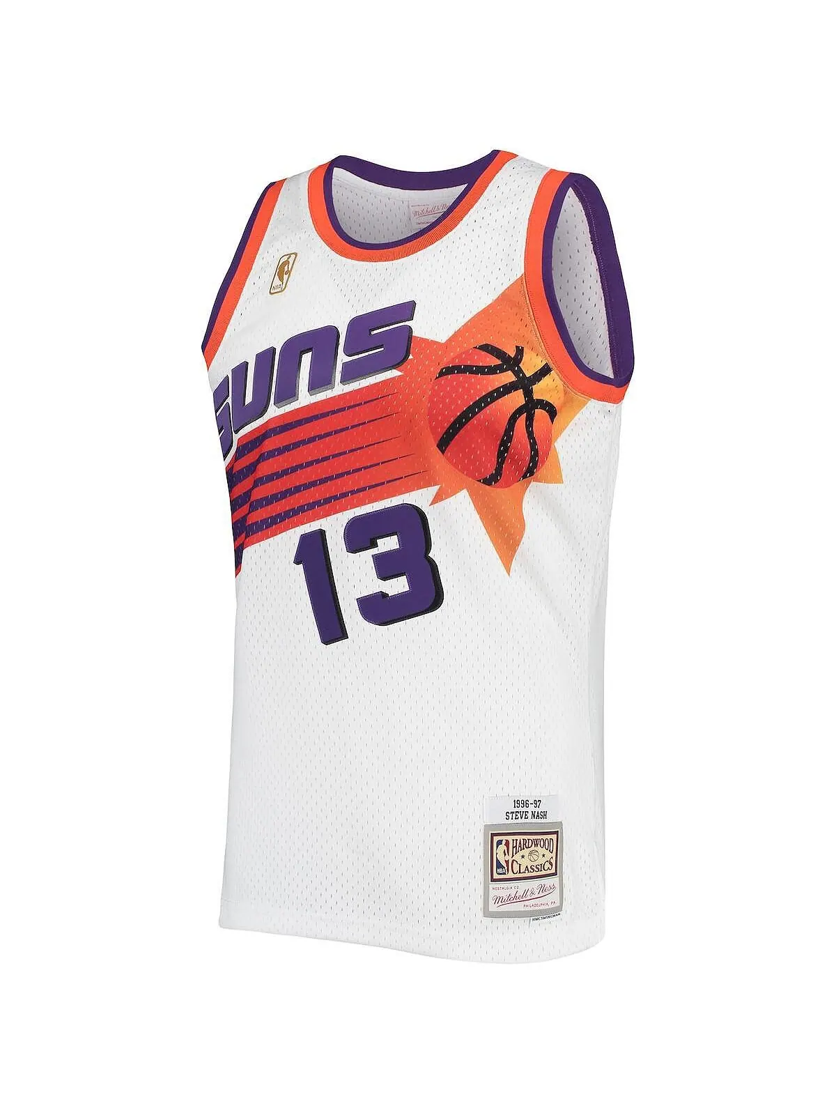 Мужская джерси Swingman White Phoenix Suns 1996–1997 годов Стива Нэша из натуральной древесины — изображение 2 из 3, белый