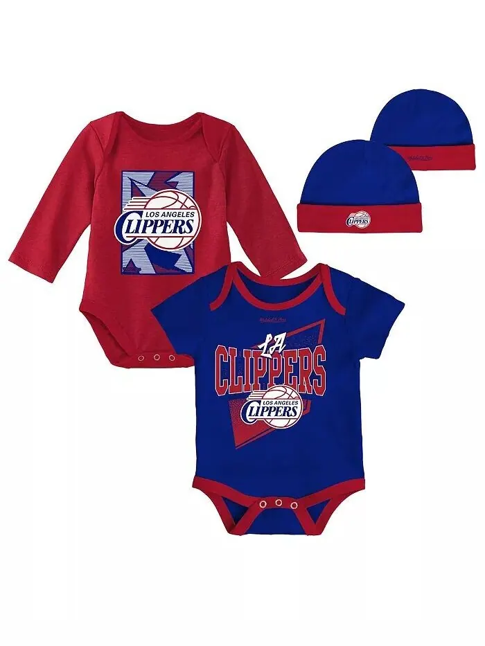 Комплект из классических боди и шапки с манжетами Royal, красного цвета LA Clippers Hardwood — изображение 1 из 4