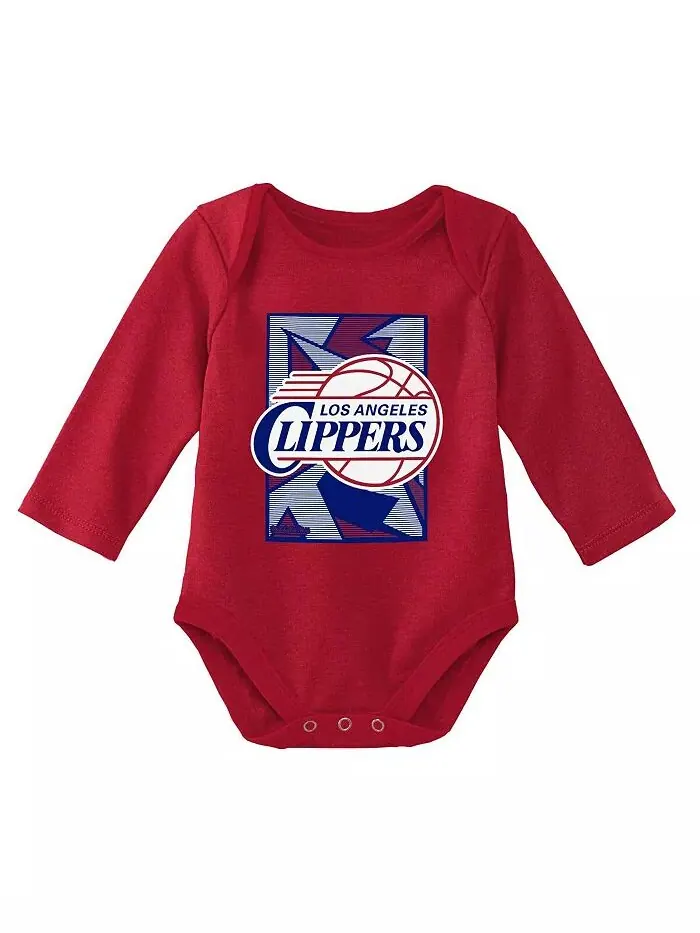 Комплект из классических боди и шапки с манжетами Royal, красного цвета LA Clippers Hardwood — изображение 2 из 4