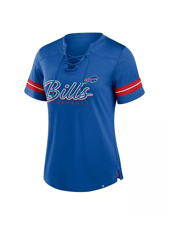 Женская футболка со шнуровкой Royal Buffalo Bills Play Script Fanatics — изображение 3 из 3