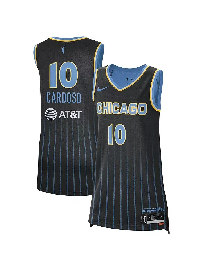 Мужская и женская баскетбольная майка Kamilla Cardoso Black Chicago Sky 2024 WNBA Draft Explorer — изображение 1 из 3