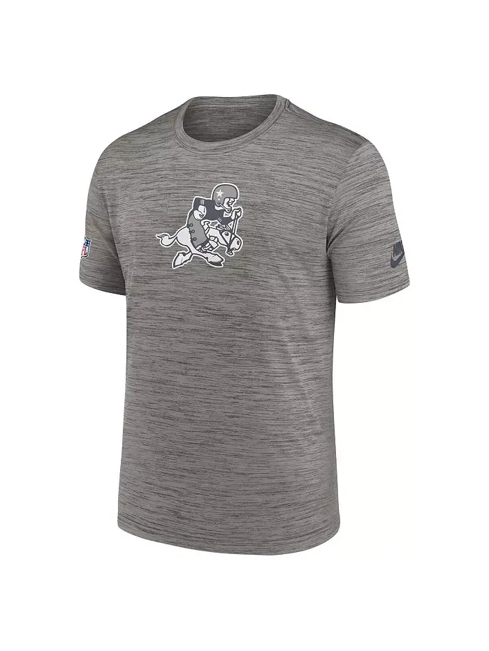 Мужская футболка Heather Charcoal Dallas Cowboys 2023 Sideline Alternate Logo Performance Nike — изображение 2 из 3