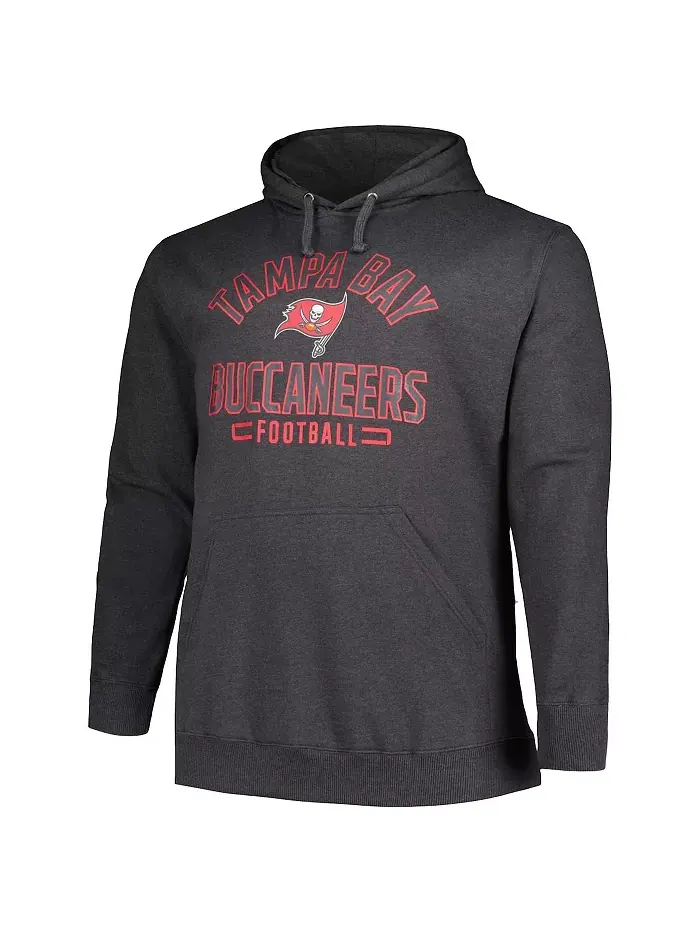Мужская толстовка с капюшоном Heather Charcoal Tampa Bay Buccaneers Big and Tall Fanatics — изображение 3 из 3