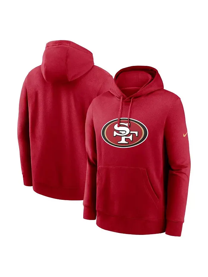 Мужская толстовка с капюшоном San Francisco 49ers Club Logo алого цвета Nike