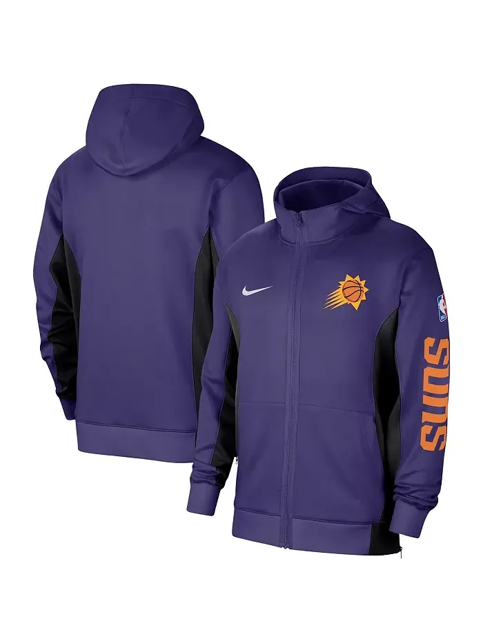 Мужская худи с молнией Phoenix Suns 2023/24 Authentic Showtime фиолетового цвета Nike — изображение 1 из 3