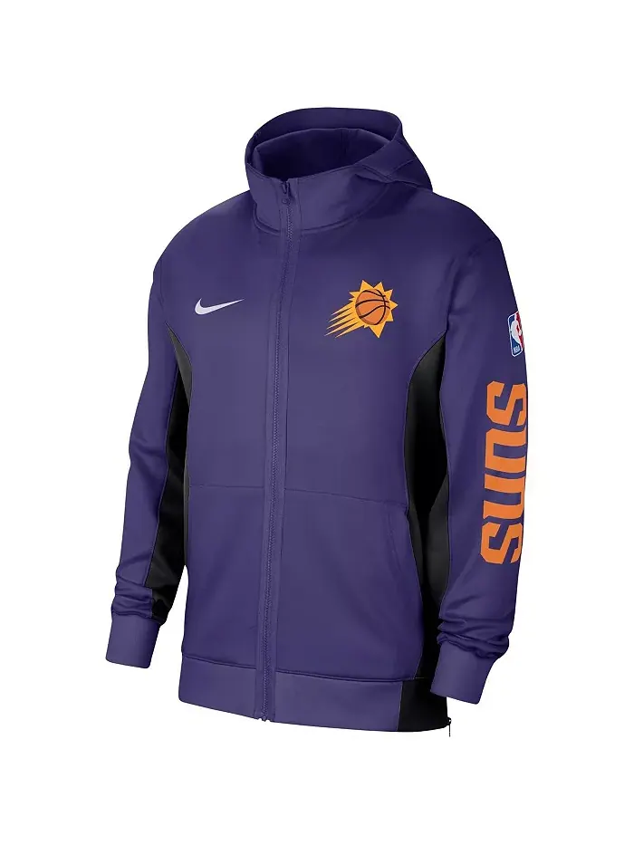 Мужская худи с молнией Phoenix Suns 2023/24 Authentic Showtime фиолетового цвета Nike — изображение 2 из 3