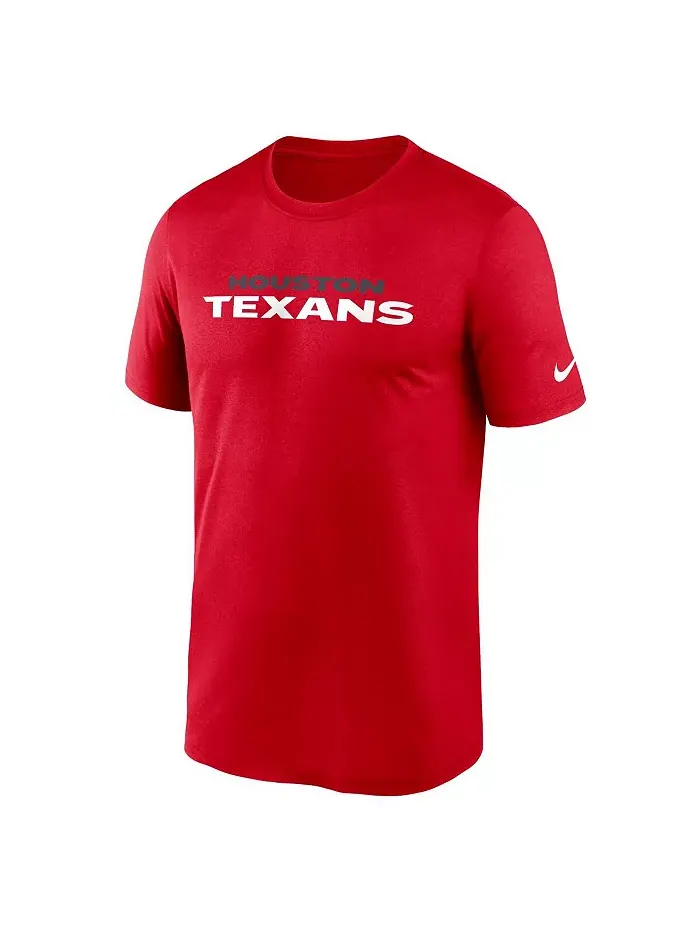 Мужская футболка Houston Texans Primetime Legend Wordmark Performance красного цвета Nike — изображение 2 из 3