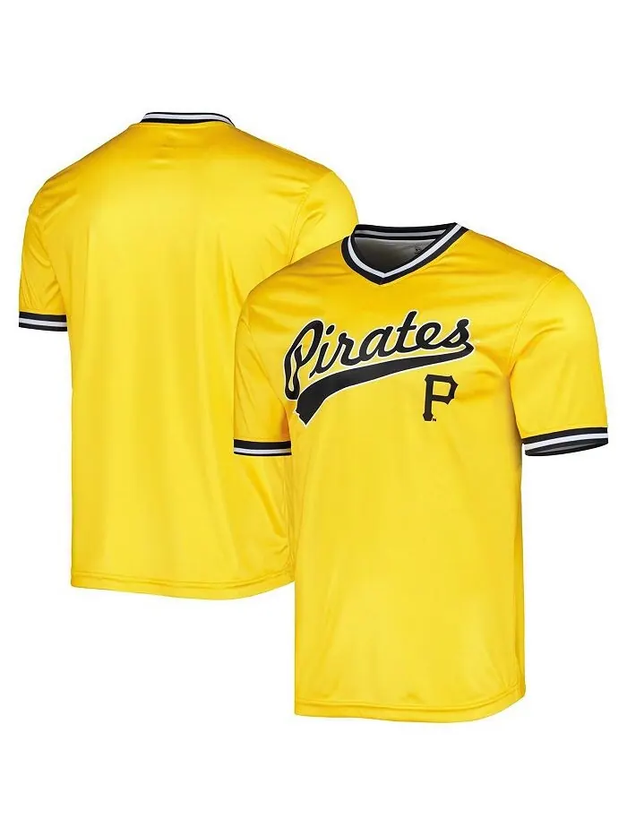 Мужская желтая футболка команды Pittsburgh Pirates Cooperstown Collection Team Stitches