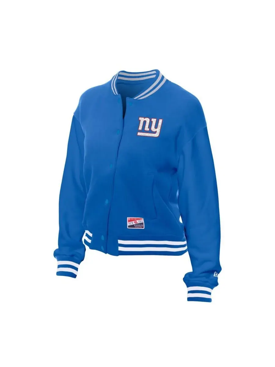 Женская флисовая куртка Royal New York Giants в стиле ретро с застежкой на кнопках New Era — изображение 3 из 3, королевский