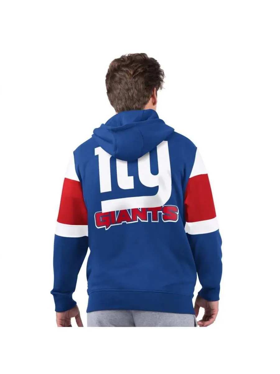 Мужская толстовка на молнии с экстремальным логотипом New York Giants Royal Starter — изображение 2 из 2, королевский