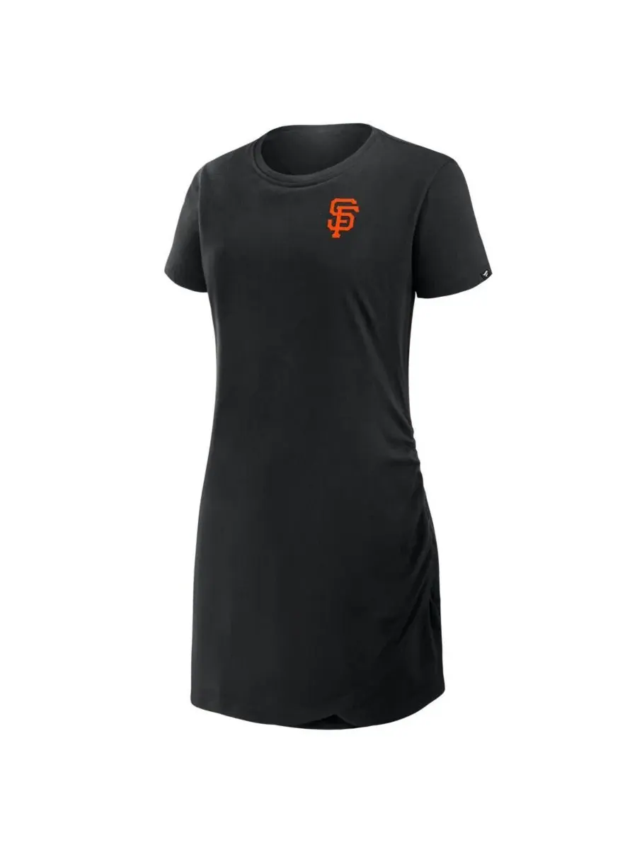 Fanatics Женское черное платье-футболка с драпировкой в стиле команды San Francisco Giants — изображение 2 из 3, черный