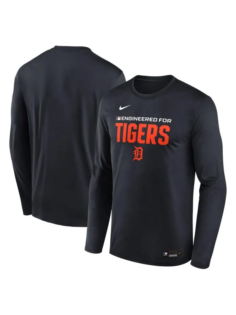 Nike Мужская темно-синяя футболка с длинным рукавом Detroit Tigers Authentic Collection Legend — изображение 1 из 3
