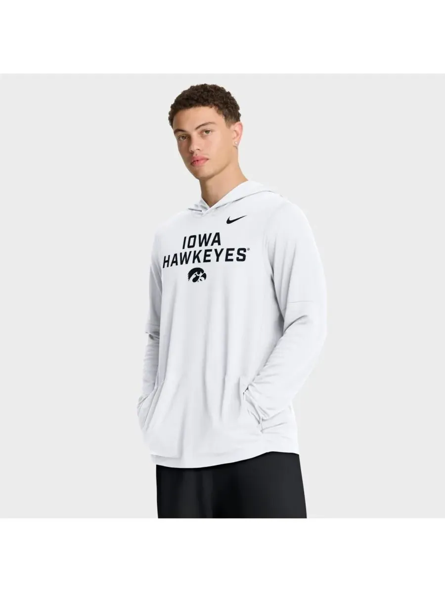 Nike Мужская белая толстовка с длинными рукавами Iowa Hawkeyes 2025 Sideline Performance — изображение 1 из 5, белый