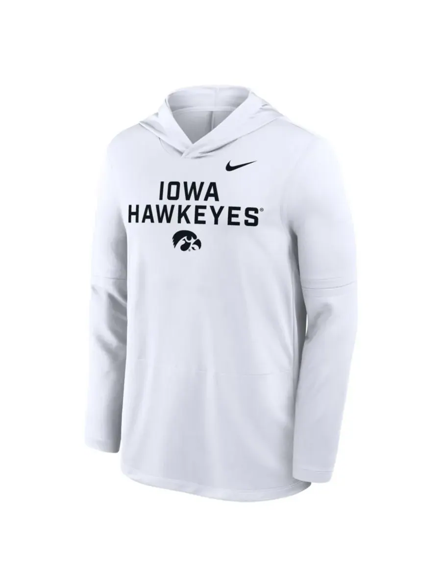 Nike Мужская белая толстовка с длинными рукавами Iowa Hawkeyes 2025 Sideline Performance — изображение 5 из 5, белый