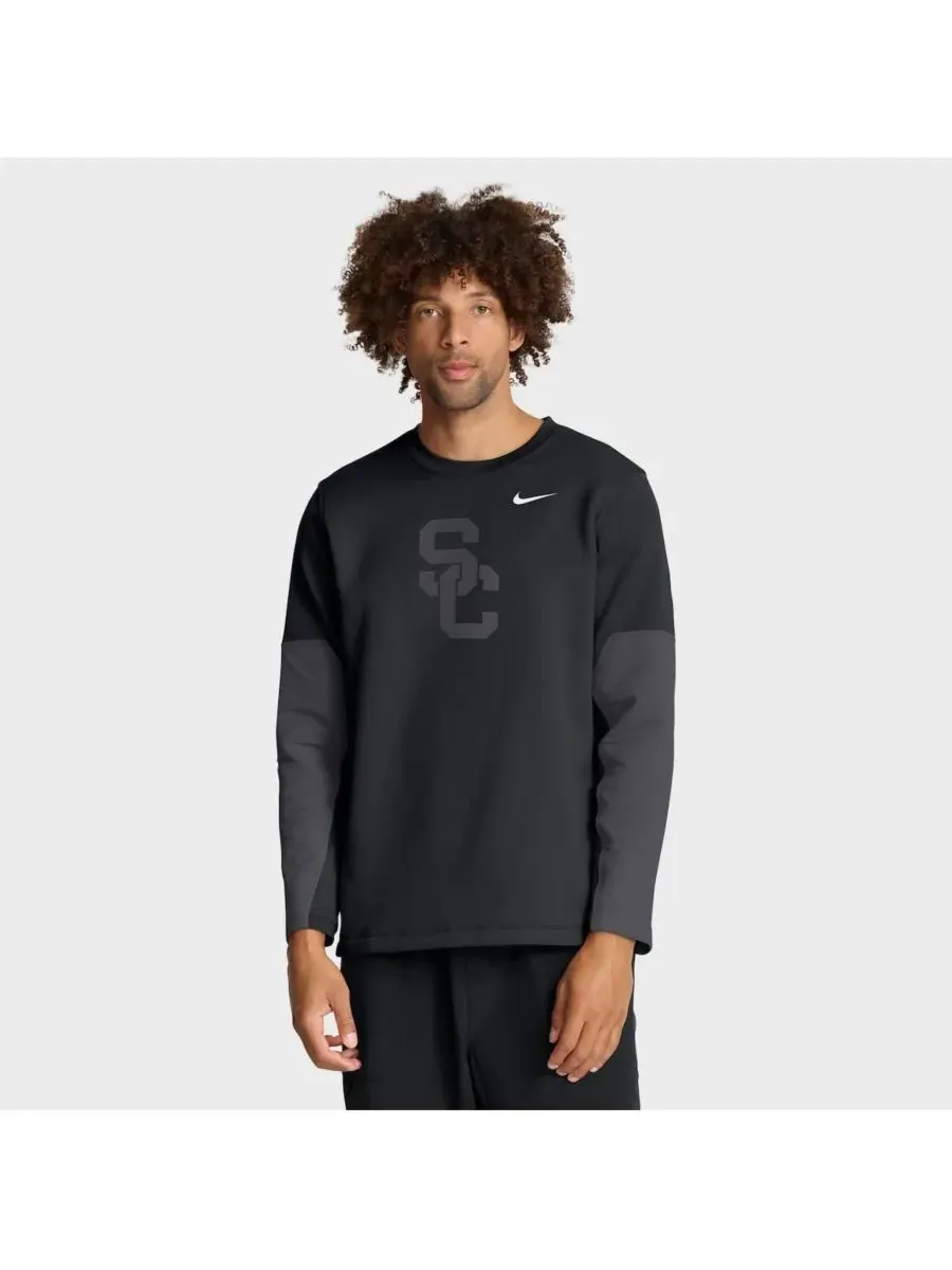 Nike Мужская черная футболка с длинным рукавом USC Trojans 2025 Sideline Coach Performance — изображение 1 из 5, черный