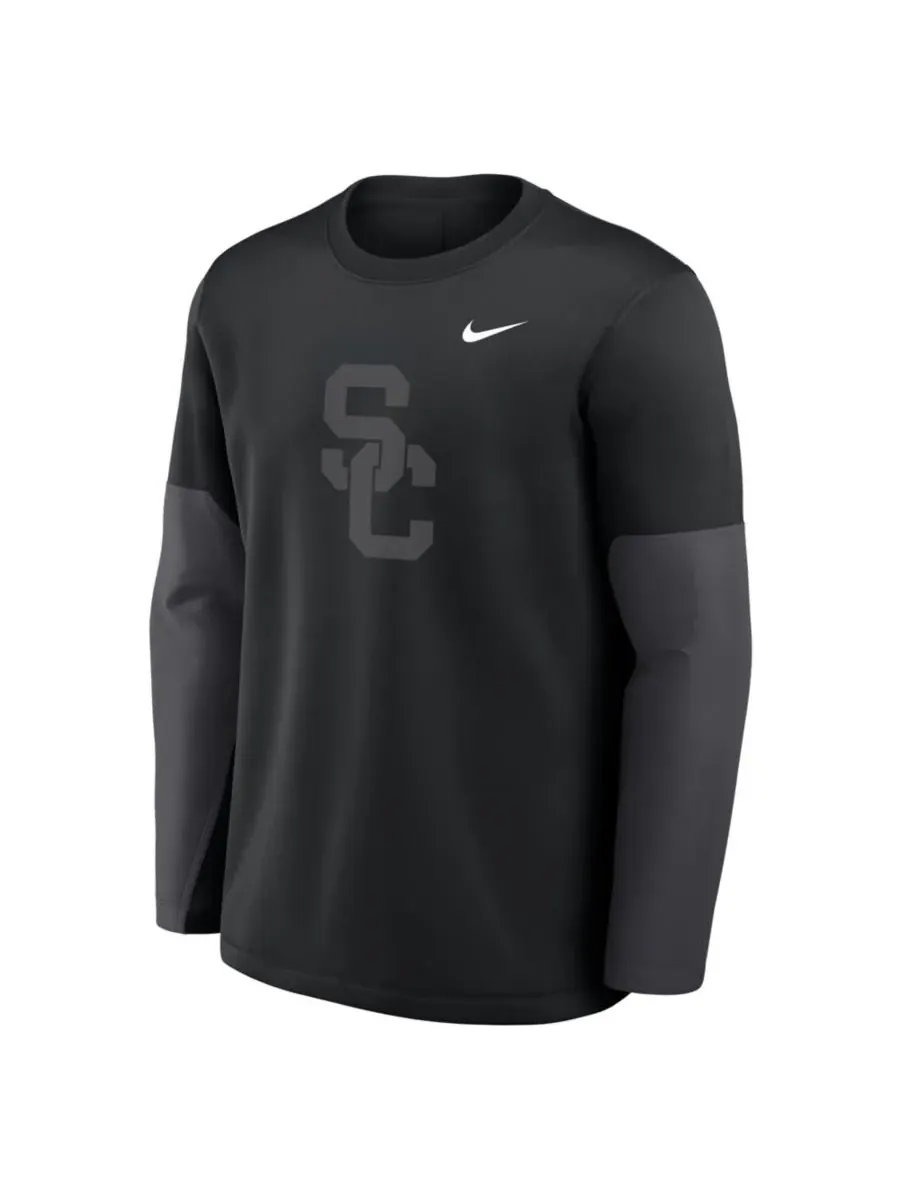 Nike Мужская черная футболка с длинным рукавом USC Trojans 2025 Sideline Coach Performance — изображение 5 из 5, черный