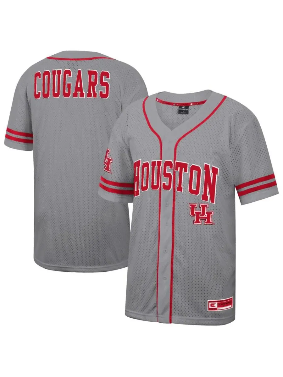 Colosseum Мужская серая бейсбольная майка Houston Cougars Free Spirited — изображение 1 из 3, серый