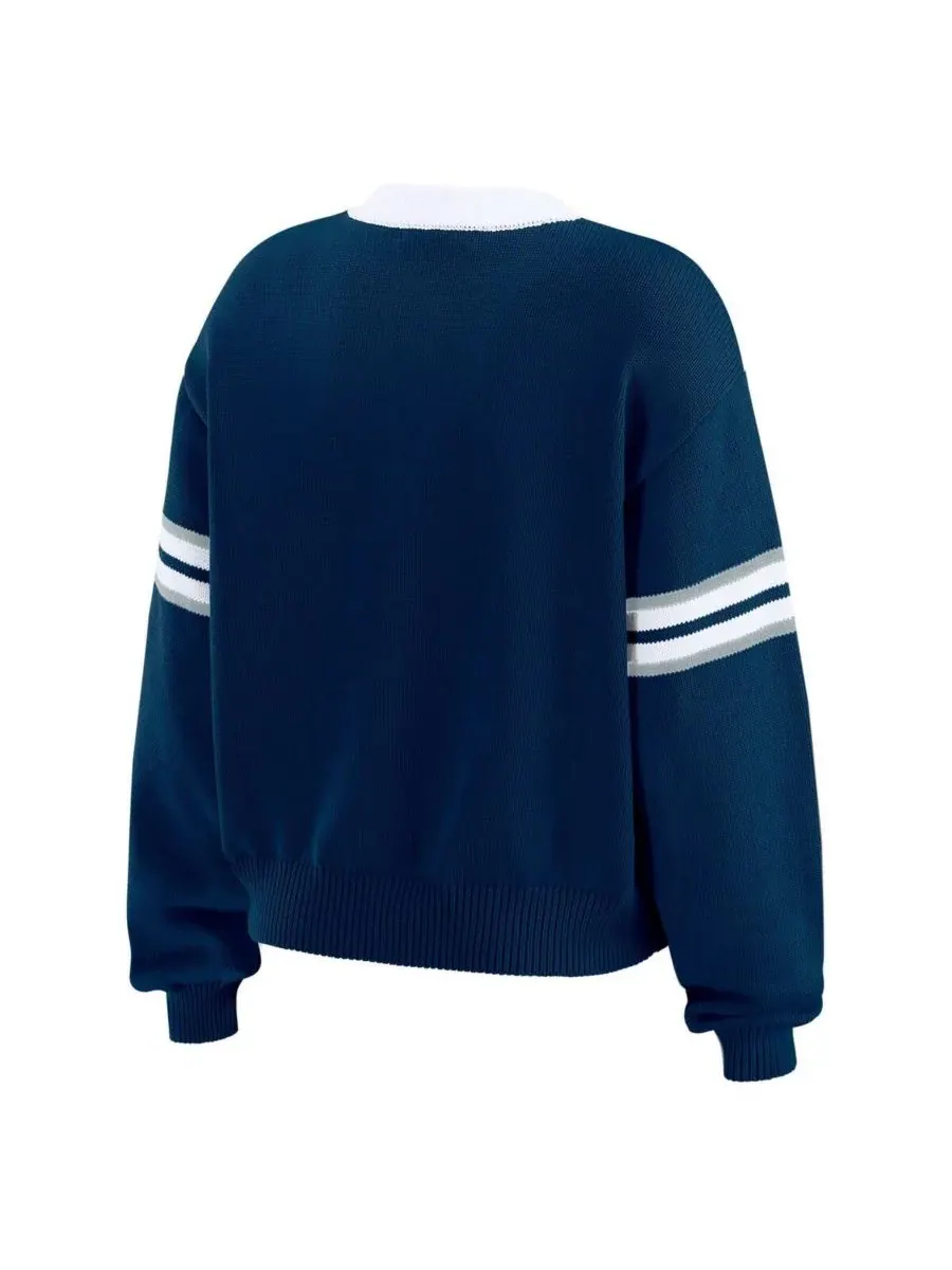 WEAR by Erin Andrews Женская темно-синяя толстовка с завязками и логотипом Dallas Cowboys — изображение 3 из 3, темно-синий