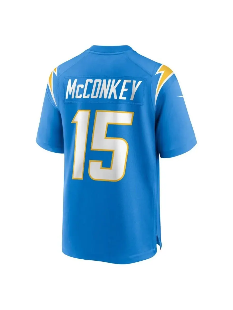 Nike Мужская игровая футболка Ladd McConkey цвета "светло-голубой" с символикой команды Los Angeles — изображение 5 из 5