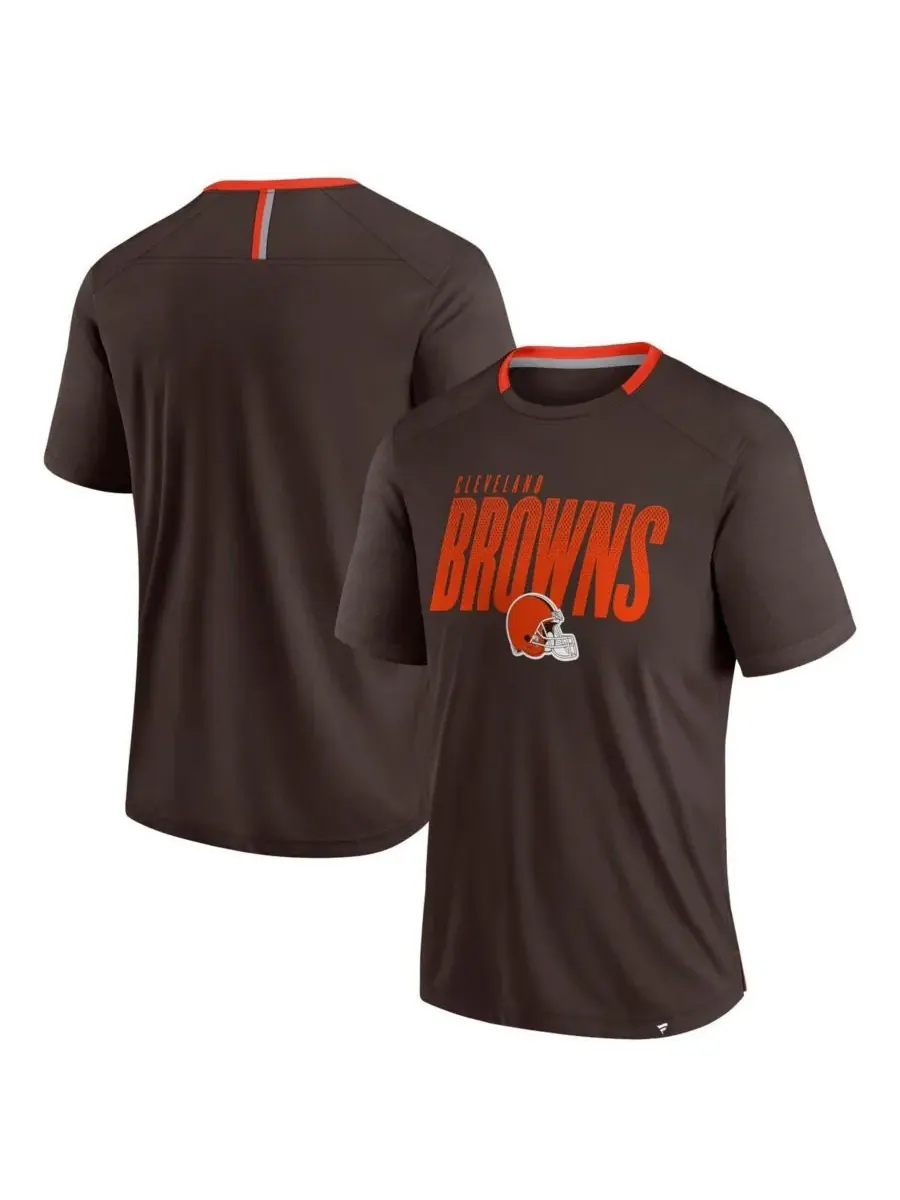 Fanatics Мужская коричневая футболка Cleveland Browns Defender Fade Slant — изображение 1 из 3, коричневый