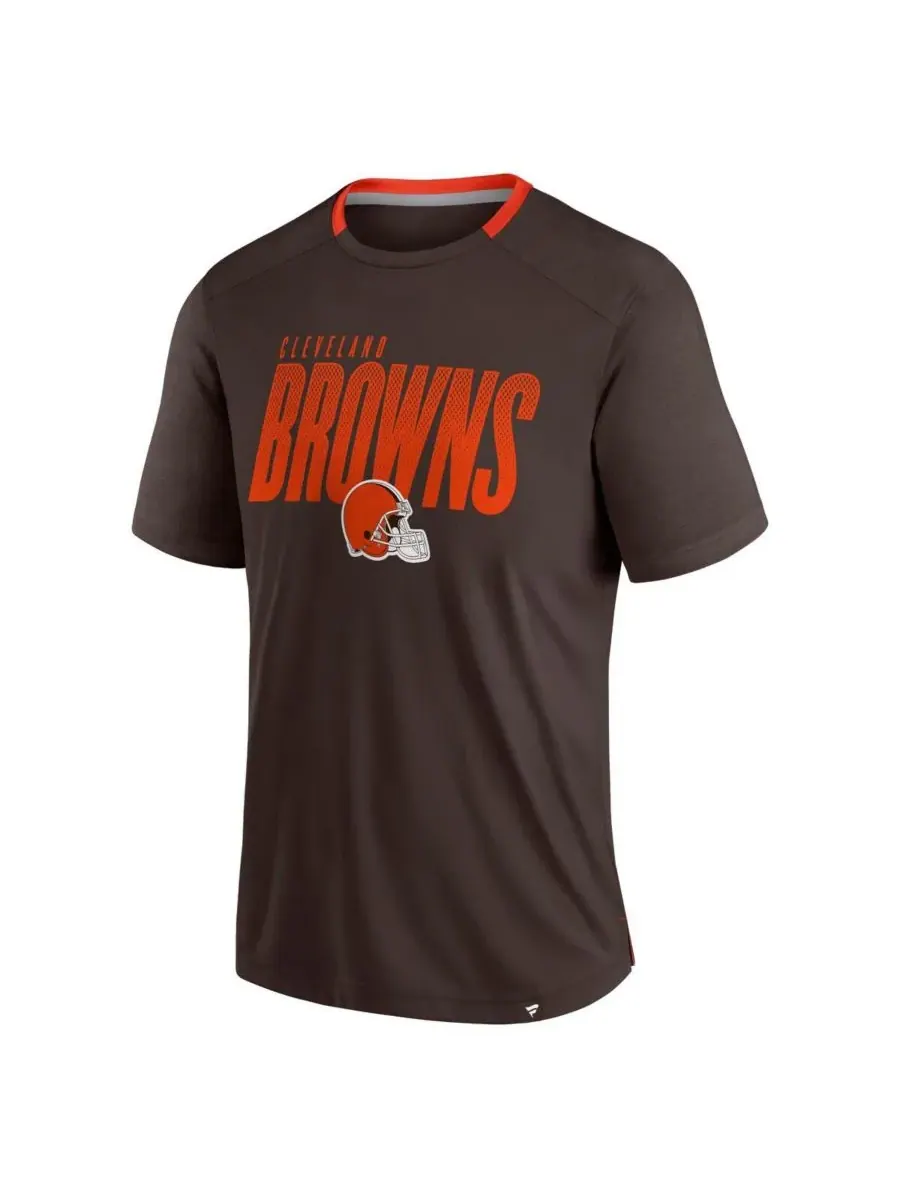 Fanatics Мужская коричневая футболка Cleveland Browns Defender Fade Slant — изображение 2 из 3, коричневый
